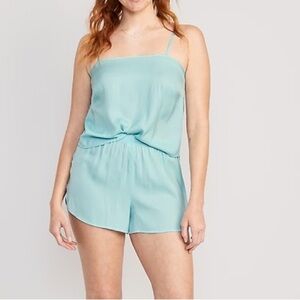 NWT Old Navy | Satin Lounge Tank Top and Shorts Set in Light Teal Size Large